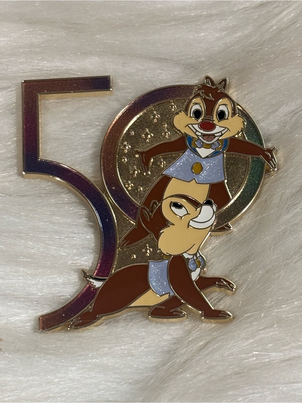 Walt Disney World 50th Year Anniversary Pin Mickey Chip 'n Dale Epcot